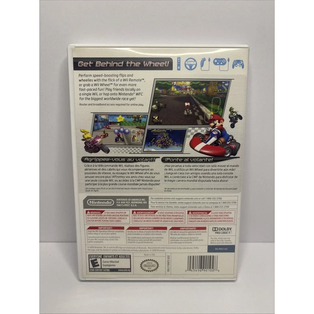 Nintendo Wii Mario Kart Game Racing 2008 Multiplayer Disc CIB W Manual